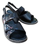 Castle Black 22383 Kadın Hakiki Deri Comfort Sandalet Siyah
