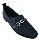 Candy 247 Kadın Triko Örgü Taşlı Tokalı Babet Siyah