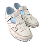 Fabbi 1025 Kadın Hakiki Deri Casual Comfort Ayakkabı Bej