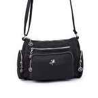 Nas 1327 Kadın Çapraz Kok Gözlü Günlük Omuz Çantası Siyah