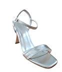 Bs Shoes 0090 Kadın Tek Bant Kadeh Ökçe Açık Ayakkabı Gümüş