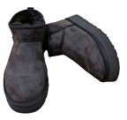 Ce&ce Bilekboy Kadın Süet Peluşlu Kalın Taban Günlük Bot Kahve