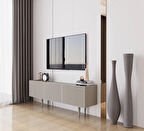 Enwood Capella Kumtaşı Rengi Mdf 3 Kapaklı Ahşap Ayaklı 140 Cm Tv Ünitesi