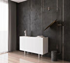 ENWOOD CAPELLA BEYAZ MDF 3 KAPAKLI RAFLI 120 LIK KONSOL