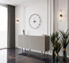 Enwood Capella Kum Taşı Rengi Mdf 4 Kapaklı Raflı 160 Lık Konsol