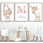 Kişiye Özel Çocuk Odası İçin 3 lü Duvar Posteri- Çerçevesiz