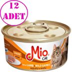 Mio Kuzu Etli ve Av Hayvanlı Püre Kedi Konservesi 85 Gr 12 AD
