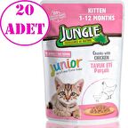 Jungle Yavru Kedi Konservesi Tavuklu Jelli 100 Gr 20 AD