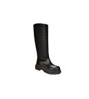 YAZKIŞ Kadın Siyah Cilt Üst Kısmı Kapitone Fermuarsız Soğuya Dayanıklı Düz Çizme