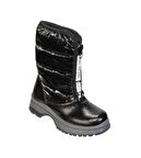 YAZKIŞ Kız Çocuk Siyah Gri Önden Fermuarlı İçi Sıcak Astar kaymaz Termo Taban Kar Botu