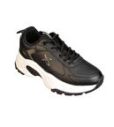 KİNETİX Kadın Siyah Cilt Beyaz Kalın Taban Sneacer Günlük Spor Ayakkabı