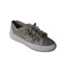 YAZKIŞ Kadın Mavi Kot Üzeri ve Bağcıkları Taşlı Sneaker Fashıon Günlük Spor Ayakkabı