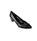 YAZKIŞ Kadın Cilt 41-42 Büyük Numara Üzeri Taşlı Sivri Burun 6cm Kalın Topuklu Ayakkabı