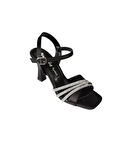 YAZKIŞ KADIN Siyah Ten Saten Çapraz 3Bantlı 9cm Kadeh Topuk Bilekten Bağlamalı Abiye Ayakkabı