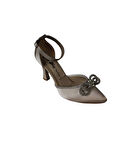 YAZKIŞ Kadı Saten Siyah Ten Kelebek Taşlı Bilek Bağlamalı 9cm Şamdan Topuk Abiye Ayakkabı