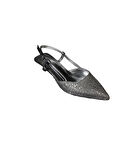 YAZKIŞ Kadın Gümüş Altın Petek Parlak Kumaş 3cm fındık Ökçe Topuk Abiye Ayakkabı