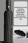 Tam Otomatik Çanta Boy Siyah Renkli Rüzgarda Kırılmayan Şemsiye