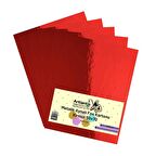 Kırmızı 50x70 Metalik Aynalı Fon Kartonu 5 Adet 1 Paket Artlantis Aynalı Metalik Fon Kartonu
