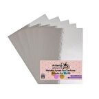Gümüş Gri 35x50 Metalik Aynalı Fon Kartonu 5 Adet 1 Paket Artlantis Aynalı Metalik Fon Kartonu