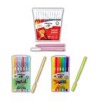 Keçeli Kalem Seti 6 Neon - 6 Pastel ve 12 Renk Keçeli Kalem Pensan Keçeli Kalem 1 Paket