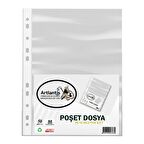 Poşet Dosya 100 Lü A-4 Şeffaf Föy Dosya 1 Paket Artlantis Ofis Okul Kenarı Delikli Poşet Dosya 1 Paket