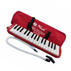 Kırmızı Melodika 32 Tuş Bez Çantalı 1 Adet Masis 32 Tuşlu Melodika Çantalı