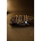 Mavi Taşlı Kolye KADIN MODA TAKI TASARIM AKSESUAR ŞIK ZARİF HEDİYELİK