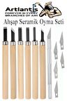 Ahşap Seramik Oyma Seti 6 lı 1 Paket İskarpela Seti Paslanmaz Çelik Bıçaklı Ağaç Oyma Heykel Hobi Kretuar Gravür
