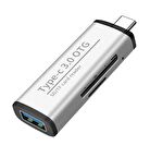 Flagen Macbook Air Type-C 3.0 Hafıza Kart ve USB Flash Bellek Okuyucu Adaptör