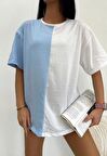 çift renk oversize t-shirt