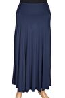 Barem Korsajlı Parçalı Düz Renk Lacivert Etek