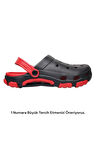 Unisex Çift Tabanlı Ortopedik Hemşire Doktor Aşçı Laboratuvar Deniz Havuz Terliği Sandalet SİYAH - KIRMIZI