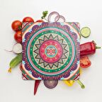 Decovetro Cam Kesme Tahtası Kare Mandala 5 Desenli