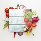 Decovetro Cam Kesme Tahtası Kare Mavi Ahşap Desenli 30x30 Cm