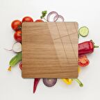 Decovetro Cam Kesme Tahtası Kare Ahşap Meşe Desenli 30x30 Cm