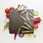 Decovetro Cam Kesme Tahtası Kare Buğday Filizi Desenli 30x30 Cm