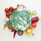 Decovetro Cam Kesme Tahtası Yuvarlak Yeşil Gold Mermer Desenli 30x30 Cm