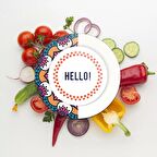 Decovetro Cam Kesme Tahtası Yuvarlak Hello Desenli 30x30 Cm