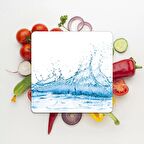 Decovetro Cam Kesme Tahtası Kare Splash Desenli 30x30 Cm