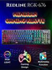 Redline Işıklı RGK-676 Rgb Sessiz Gaming Klavye – Ergonomik Tasarım, Multimedya Kısayolları, Türkçe Q