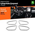 Renault Clio 5 Krom İç Kapı Kolu Çerçevesi 4 Prç. 2019 Ve Üzeri (Mat Krom)