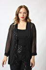 Payet Detaylı Şifon Ceket