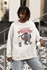 The Amazing Spider-Punk Baskılı Unisex Oversize Örümcek Adam Sweatshirt
