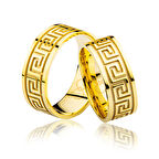Sarı Labirentli Altın Alyans 3303-2