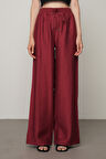 Kadın Düz Renk Beli Lastikli Bol Paça Pantolon