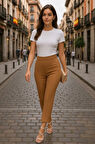 MDB Kadın Yüksek Bel Ithal Krep Pantolon