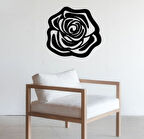 Siyah Ahşap Gül 2 65cm X 61cm  Duvar Dekoru 3mm Mdf Lazer Kesim