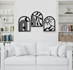 Siyah Ahşap Geometrik Ruh 25cm X 32cm - 3 adet Tablo Duvar Dekoru 3mm Mdf Lazer Kesim