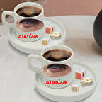 Mustafa Kemal Atatürk Tasarımlı Türk Kahvesi Fincanı ve Altı