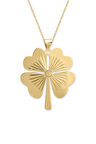 Dev Yonca Altın Kolye